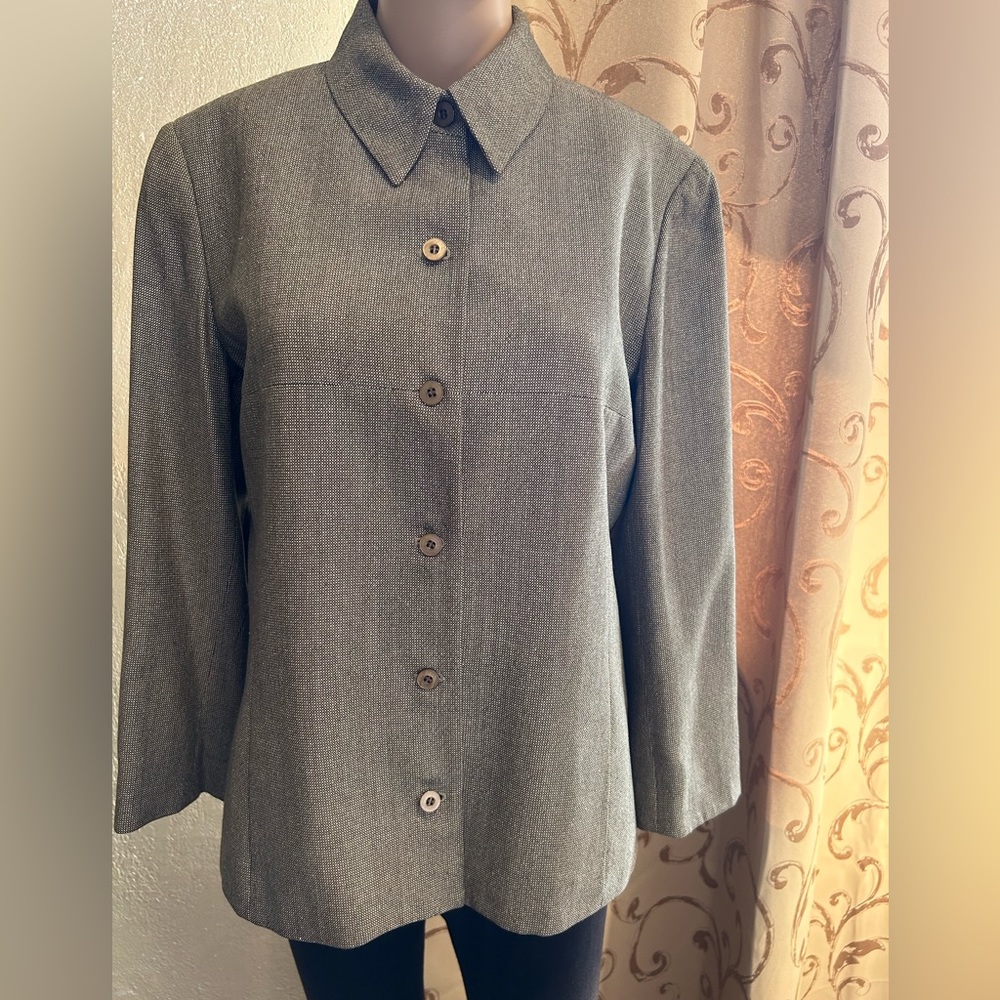 Rena Rowan, Women’s Silk/Wool/Rayon, Brown Blazer, US Size 12
